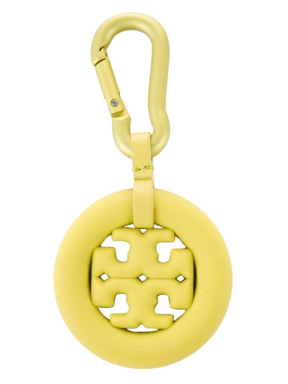 Tory Burch Puffed Up Logo Key Ring bag charm banana yellow